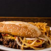 Steak Philly · Served with slaw signature house rings and Texas toast or choice of sauce.
