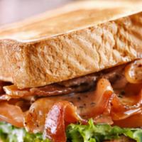 Blt · Delicious crispy thick cut bacon, Fresh tomatoes and Romain lettuce on toasted Texas toast