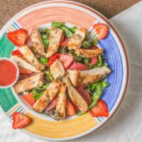 Poached Pear Grilled Chicken Salad · 