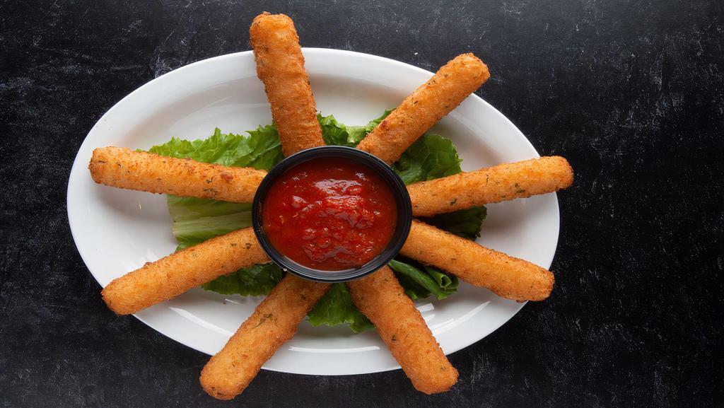 Mozzarella Sticks · 8 Deep Fried Mozzarella Sticks Served With Marinara Sauce