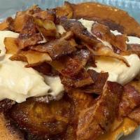 Cinnamon Bun Pancakes · Cinn amon & Brown Sugar Swirled into 3 of our Pancakes, topped with cream cheese glaze and C...