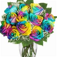 Beautiful Rainbow Roses · this bouquet features a dozen beautiful rainbow roses