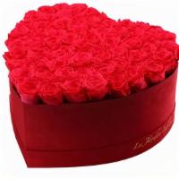 Red Love Box With Red Roses Small · A dozen red roses
