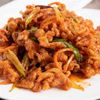 Crispy Chicken · Shredded chicken deep fried until crispy then cooked with celery and carrot in chef's specia...