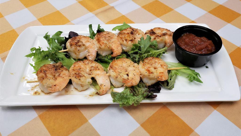 Grilled Shrimp · Skewer of 8 grilled shrimp served with choice of seasoning, lemon garlic, and butter or old bay.