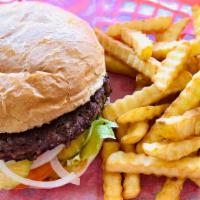 Old Fashion Burger (½ Lb) Basket · ½ lb Beef Patty with Mayo, Mustard, Lettuce, Tomato, Pickles and Onion. Basket comes with Fr...