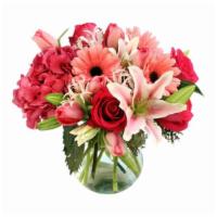 Embraceable Pink Floral Design · They'll love receiving this entrancing bouquet! With light pink lilies, hot pink roses, pink...