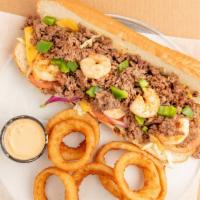 Extreme Cheesesteak · Comes with Green Peppers Mushrooms Shrimp with American and Provolone Cheese