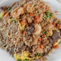 House Special Fried Rice (Shrimp, Beef & Chicken) · 