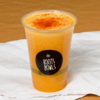 Flu Buster Juice · Orange, pineapple, cayenne, garlic, ginger and lemon.