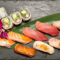 Sushi Regular · 8 pcs chef choice nigiri and California roll.