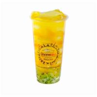Peach Kiwi Tea With Aiyu Jelly · A cold fruit tea with the a bit of sourness from the kiwi flavor, with the mixture Aiyu Jell...