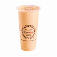 Ginger Milk Tea · A creamy ice cold drink with a strong taste of ginger, added by a cool and refreshing tea fl...