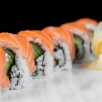 Alaskan Roll · Gourmet sushi roll with salmon, tempura flake, and spicy mayo.
