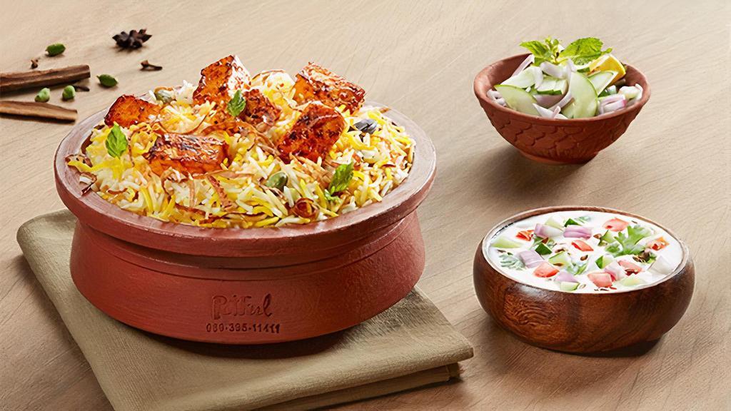 Hyd Egg Biryani · Spiced egg cooked with basmati and herbs.