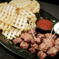 Chislic · A half-pound of sirloin tips and a half-pound of waffle fries, deep-fried and house seasoned...