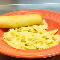 Kids Noodles · Choice of Butter, Marinara or Alfredo sauce and served with a breadstick. (Marinara and Alfr...