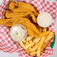 3 Pc Fish  Meal · Served with seasoned fries, coleslaw and tartar sauce.