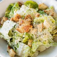 Caesar Salad · Baby gem lettuce, garlic dressing, parmigiano-reggiano, house crouton *Dressing will be serv...
