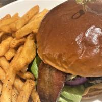 610 Burger · Half-pound Hereford beef patty, American cheese, green leaf lettuce, tomato, red onion, brio...