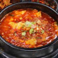 Tofu Soup · Vegetarian. Choice of beef or seafood or kimchi.