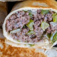 Philly'S Cheesesteak Wrap · Beef or Chicken with Grilled Onion, Green pepper & Pick your choice of Cheese