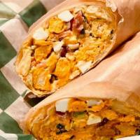 Chicken Tikka Masala Wrap · Choice of greens, grilled chicken tikka, hard boiled egg, tomatoes, carrots, red onion, crou...