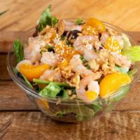 Sesame Shrimp Salad · Choice of greens, shrimp, mandarin oranges, sesame seeds, wonton strips, old bay seasoning a...