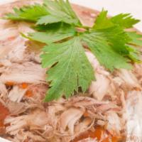 Holodets With Chicken · Cold chicken meat in meat jelly. Traditional Russian dish. Price per  container.