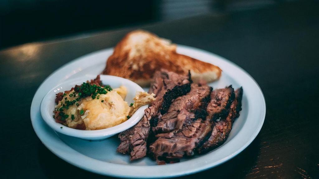Brisket Plate · smoked slow and low texas style | served with your choice of two sides and texas toast