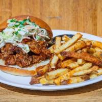 Pulled Pork Sammie - Delivery · slaw | toasted brioche bun | served with hand-cut kennebec fries, smoked tomato aioli & hous...