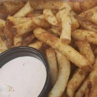Handcut Fries · Handcut Kennebec potatoes and our IPA seasoning served with tomato aioli dipping sauce.
