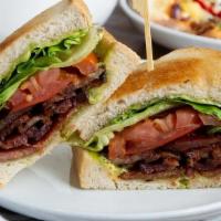 Blt Sandwich · applewood smoked bacon / Bogler Farms heirloom tomatoes / . Two Sisters Farm butter head let...