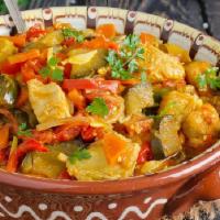 Chicken Ragout · Chicken cooked in its own juices with zuccini and carrots. Usually served over buckwheat, it...