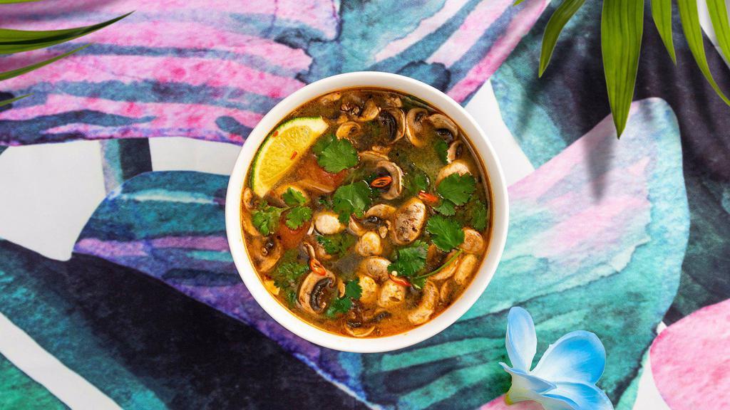 Tom Yum · Hot and sour lemongrass soup with your choice of tofu or vegetables.
