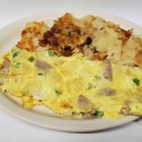 Italian Omelette · Sausage, peppers, onions and mozzarella cheese.