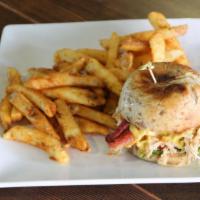 Taphouse Turkey W/  Chips · Oven Roasted Turkey Breast (not lunchmeat - the real deal) served on a house made spent grai...