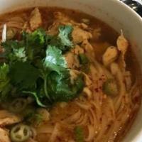 Thai Noodle Soup With Chicken · Traditional broth of our family's original recipe. Recommended.