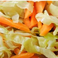 Steamed Cabbage Only  · Jamaican cabbage with carrots, Caribbean herbs, and spices.
