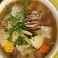 Sopa De Res · Beef soup with mixed vegetables.