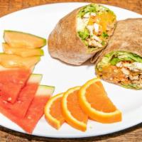 Sesame Wrap · Mandarin oranges, almonds, cilantro, carrots, onions and signature sesame dressing. Served w...