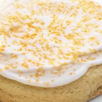 Almond Glazed Sugar · A generous layer of our famous almond glaze over a soft, thick sugar cookie.