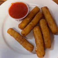 Mozzarella Sticks · Six pieces with marinara sauce.