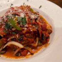 Cacciatore · Sautéed with peppers, onions and mushrooms.
