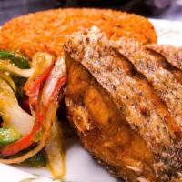 Rice, Stew With Fried Fish · 