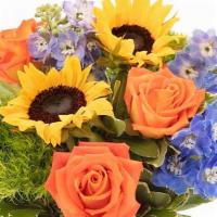 Seaside Sunflower Bouquet · Imagine the warmth and brilliance of a sun-splashed summer day. Those are the thoughts expre...