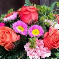 Cookie Cutter Bouquet · Charm any recipient with this burst of bright pink, orange and green flowers. From roses to ...