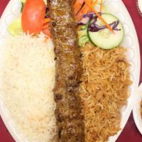 Kubideh Kabob 2 Skewer · Ground sirloin and grated onion with house seasoning.