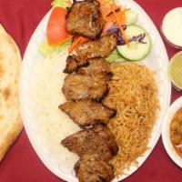 Beef Kabob · Chunks of beef tenderloin marinated in our special house seasoning.