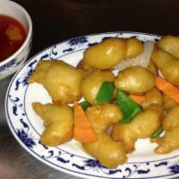 Sweet & Sour Chicken · Sweet and sour sauce on the side.